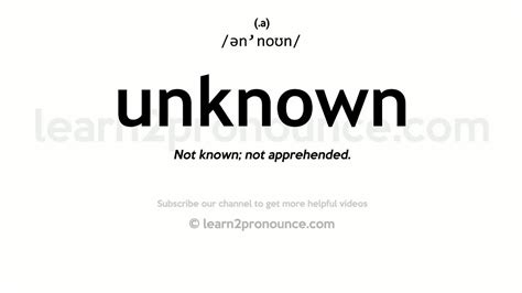 UNKNOWN definition in American English .